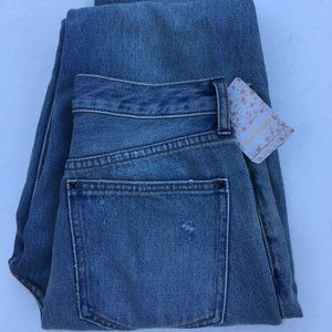Free People Womens Denim Destroyed Boyfriend Jeans